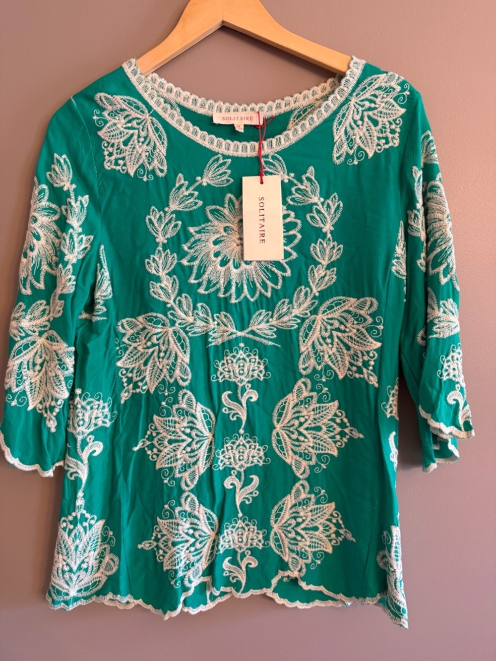 Solitaire Embroidered Boho Blouse - New With Tags